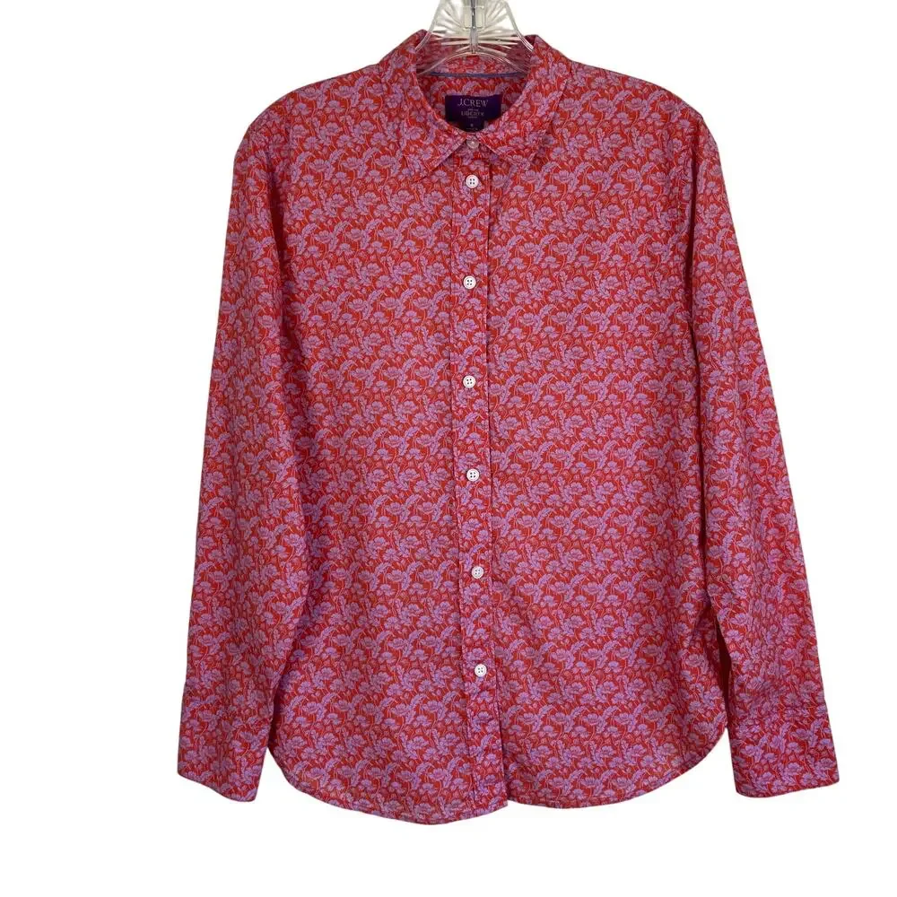 J. Crew Liberty Fabric Slim-Fit Button-down Shirt in Toutouayette Fabric Red - Picture 3 of 16